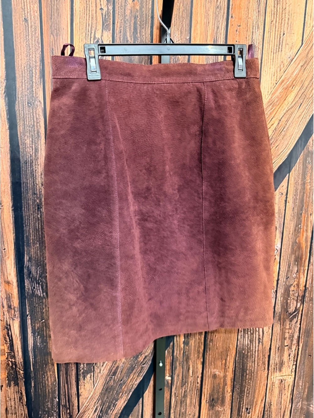 Casual Corner Burgundy Leather Skirt Size 14